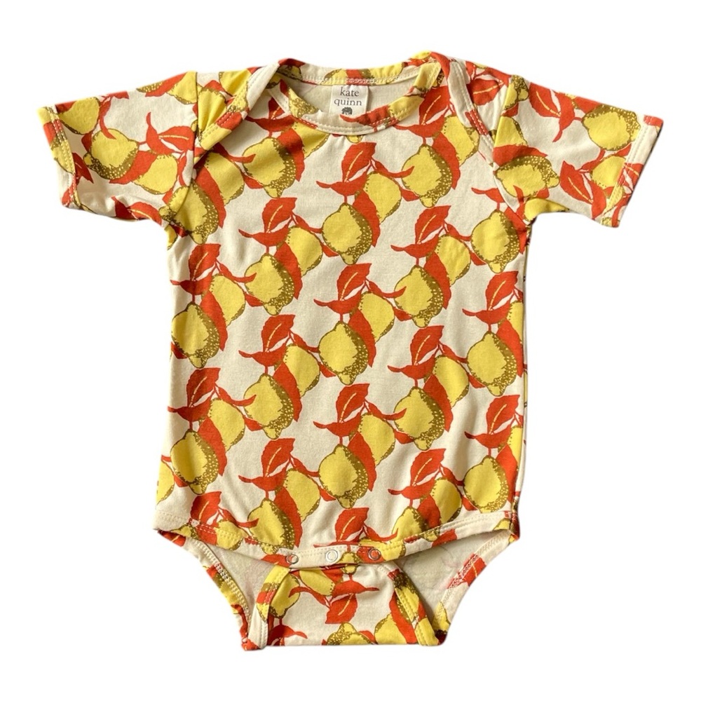 #089, kate quinn Kids Lemon Print One Piece, size 3-6 months